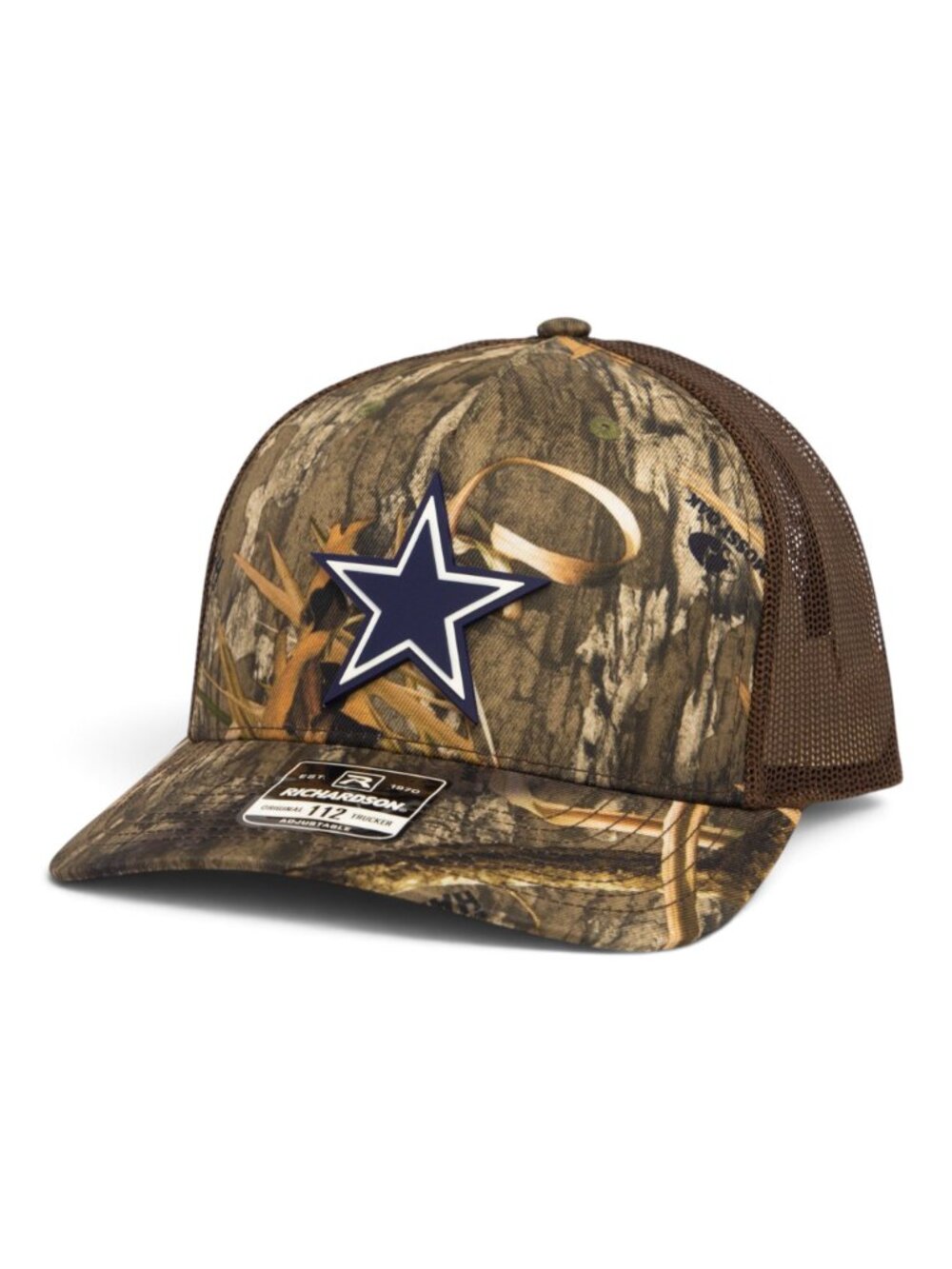 Dallas Cowboys 3D Snapback Trucker Hat- Mossy Oak Habitat/ Brown